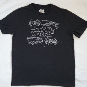 Star Wars T-shirt Mad Engine Black and White Graphic Kidcore Medium